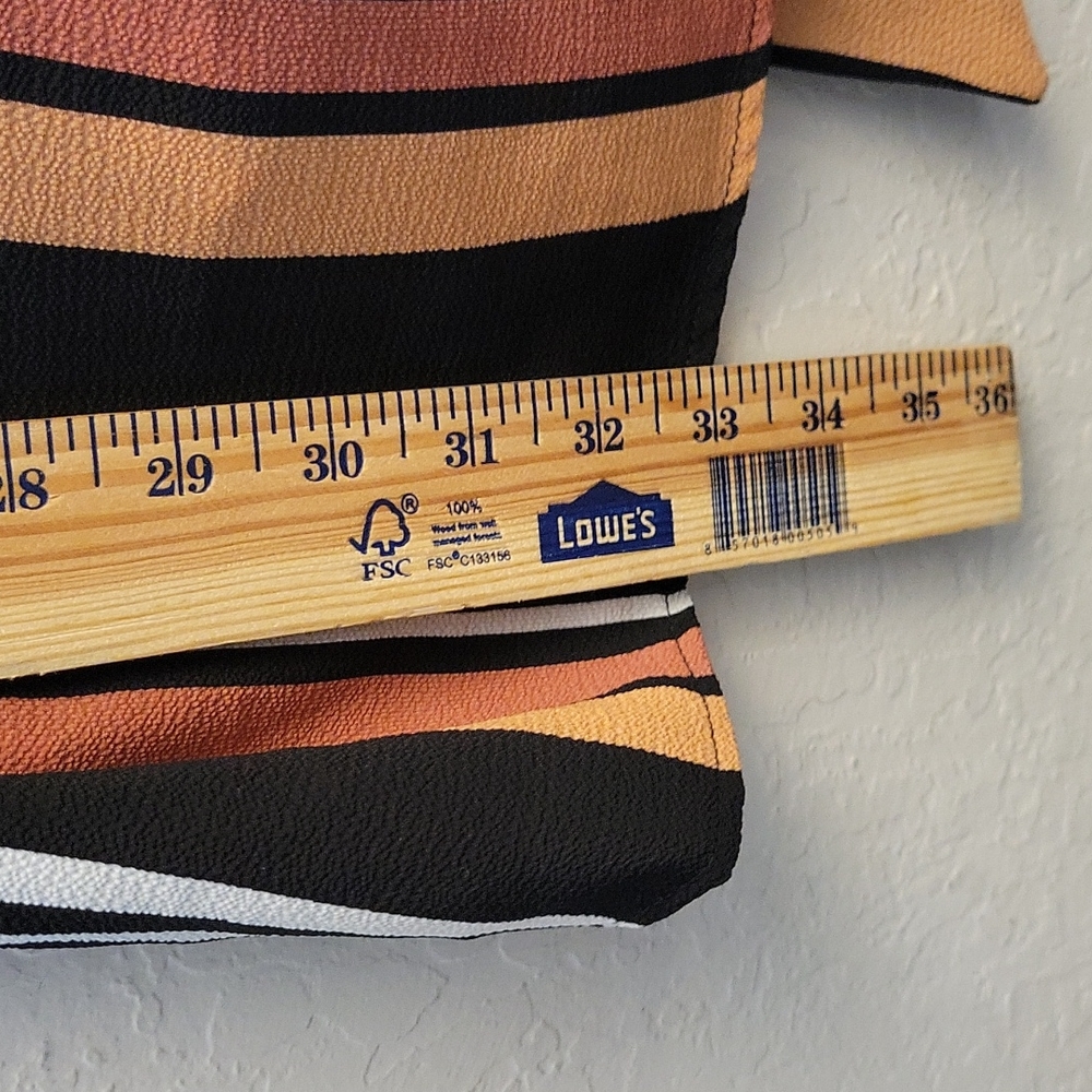 Striped Belted Shirt Dress Button Tab Roll Up Sleeves Small - Picture 8 of 11